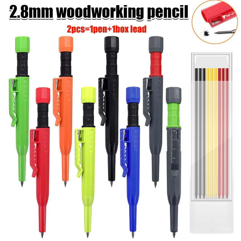 Staedtler Pencil Lumocolor - Zimmermannsbleistift-Set, Holzbearbeitung, mechanisch, 3-Farben, Zimmermannsleitungen, Konstruktion,