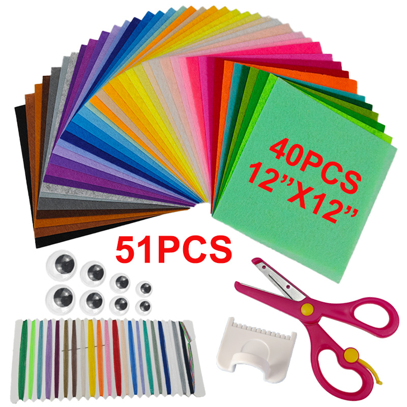 Sewing Thread In Textile - 51 Sets DIY-Nähmaterialien, 30x30 cm quadratischer
