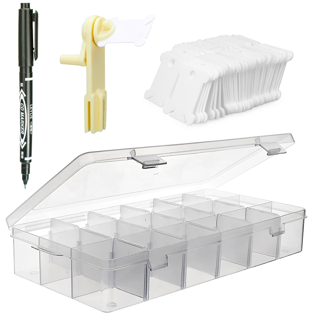 Bobbin Organizer Box - Stickgarn-Organizer mit 18 Fächern, Kreuzstich-Faden-Aufbewahrungsbox &