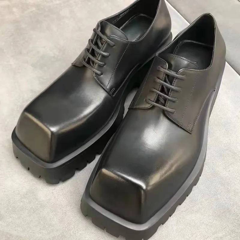 Sewing Latex - Herren Loafer Leder Motorradstiefel Krokodilmuster Lässige