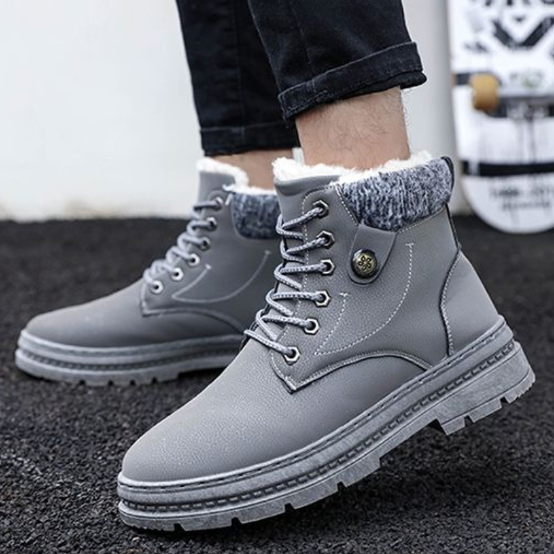 Sewing Fleece - Männer Koreanische Casual Schnee Stiefel Schnüren