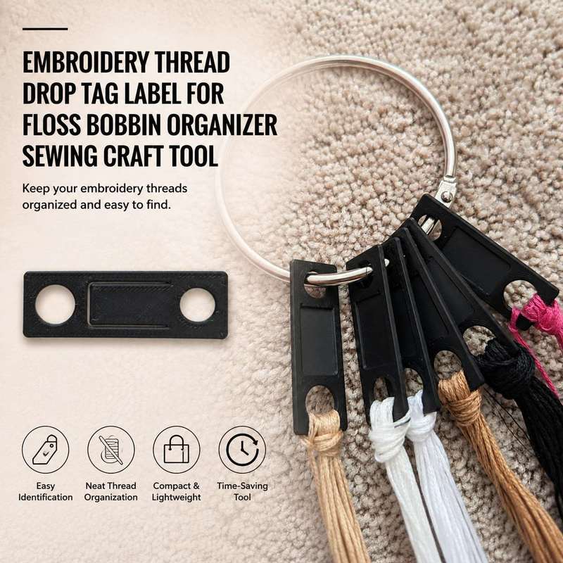 Sewing Label - Etikettenanhänger für Stickgarnspulen – Organizer für