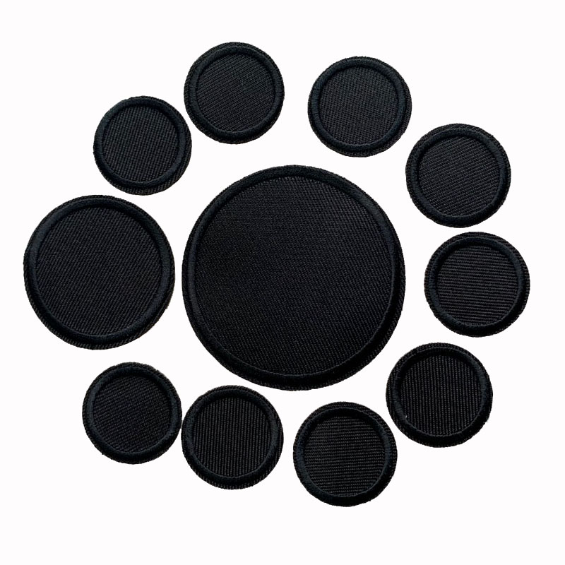 Velcro Sew On - 5 Stück schwarze runde Aufnäher für