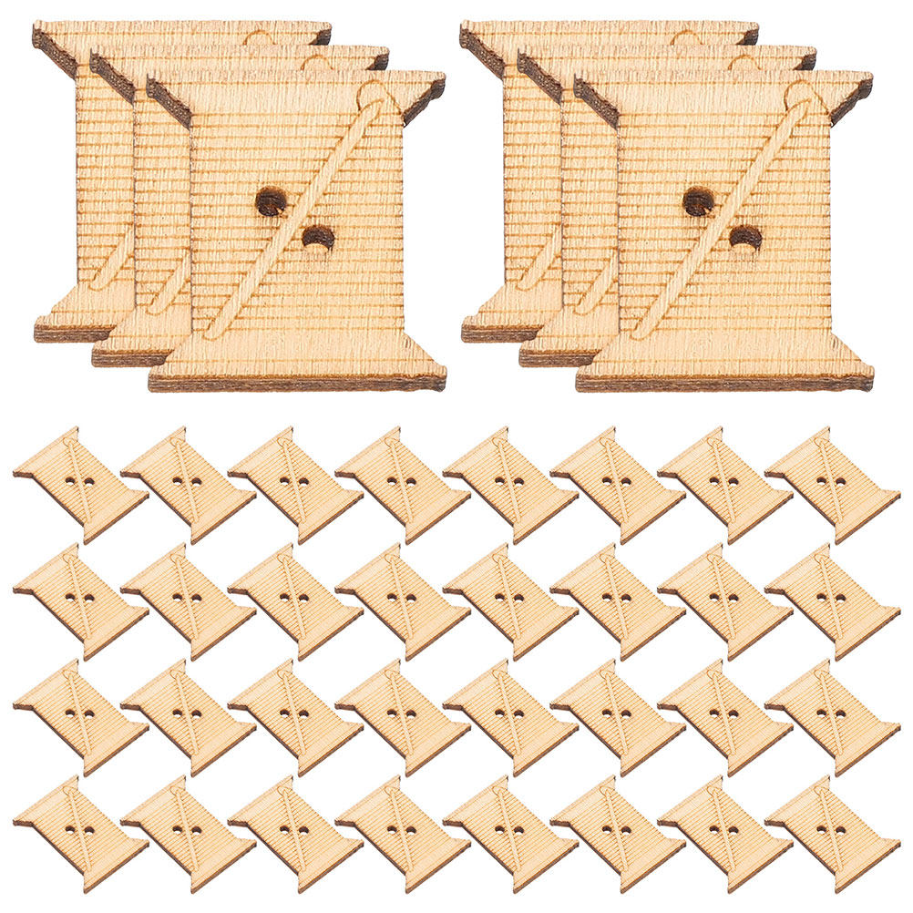 Bobbin Organizer Box - 100 Stück Holz-Garnwickelkarten, Natürliche Rustikale Wickelbretter