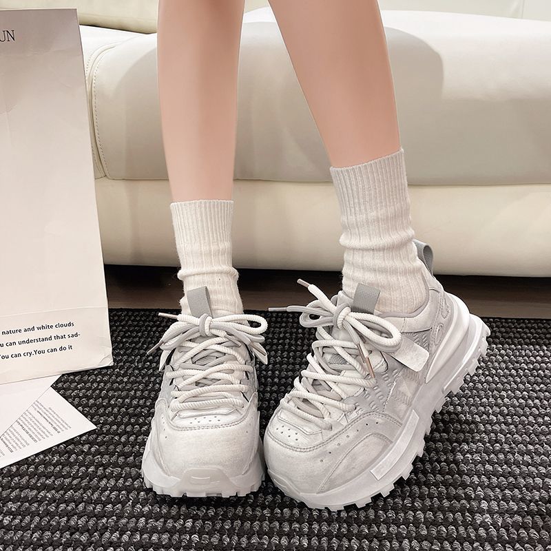 Sewing Latex - Chunky-Sneaker im Herbst-Vintage-Stil für Damen, schmale