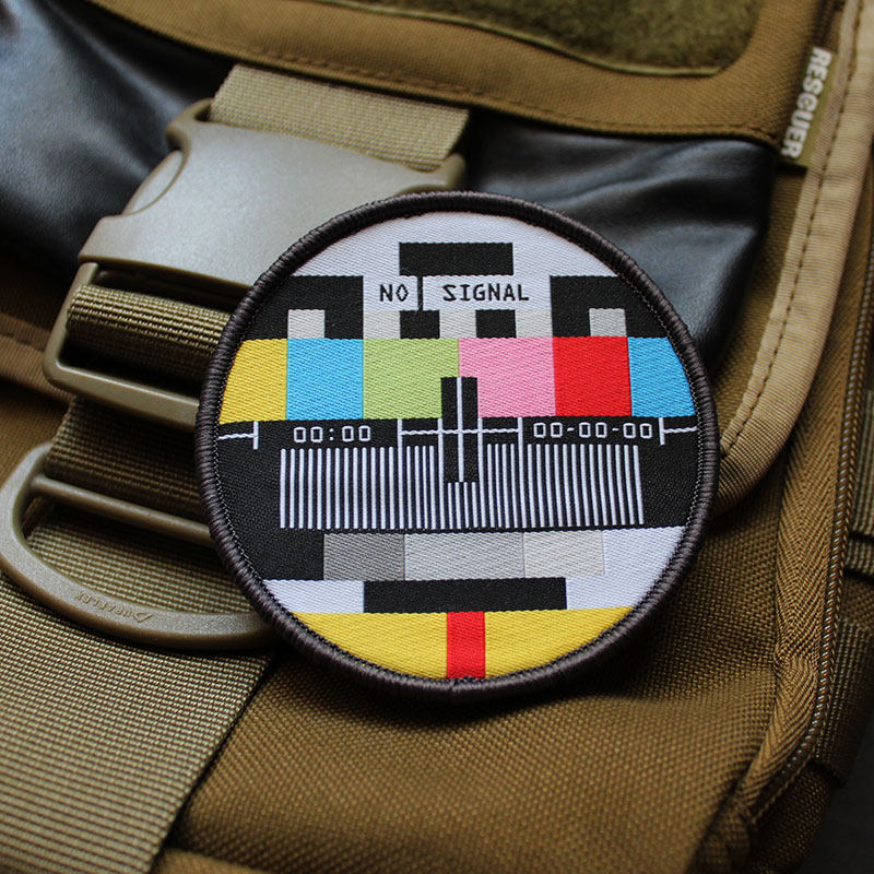 Sewing Label - KEIN SIGNAL Ultrafein gewebtes Etikettenabzeichen, lustige