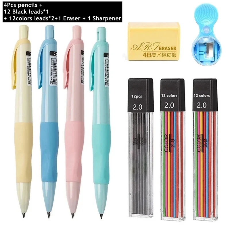 Staedtler Pencil Lumocolor - Druckbleistift-Set, 2,0 mm HB, Schwarz/Farben, Mine-Nachfüllung