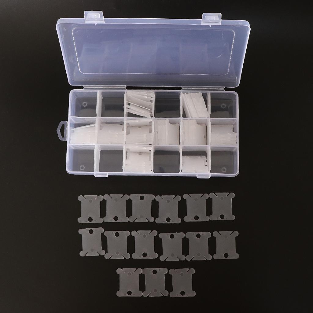 Bobbin Organizer Box - Garnspulen-Organizer-Box-Set mit 100 Kunststoffspulen für Strickgarn,