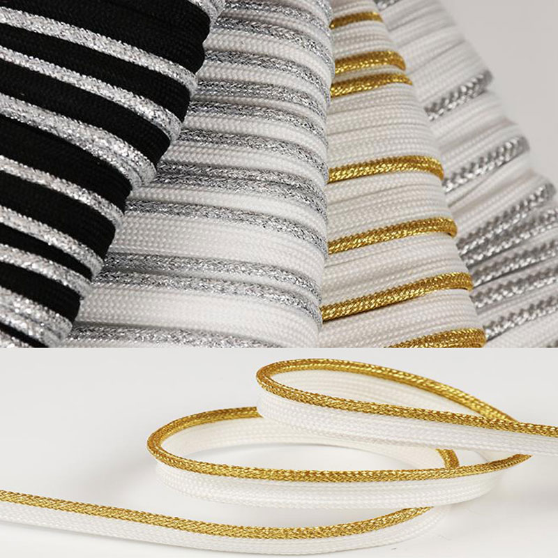 Textile And Sewing Supply - 3M Glitzernde Schimmernde Ombre Geflochtene Gold-Silber-Drahtborte