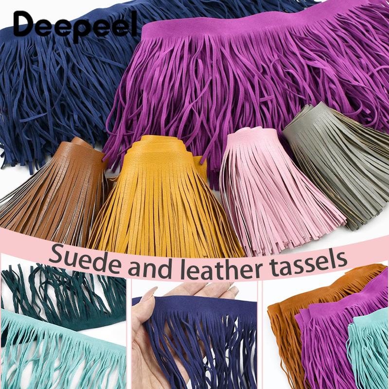 Textile And Sewing Supply - 1M 10-30cm Leder-Wildleder-Quastenfransen zum Nähen, für