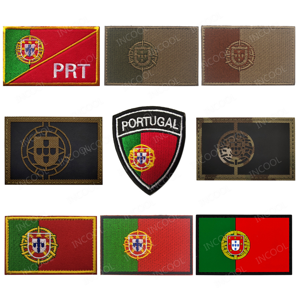 Velcro Sew On - Portugal-Flaggen, bestickter Aufnäher, IR-reflektierende portugiesische Flaggen,