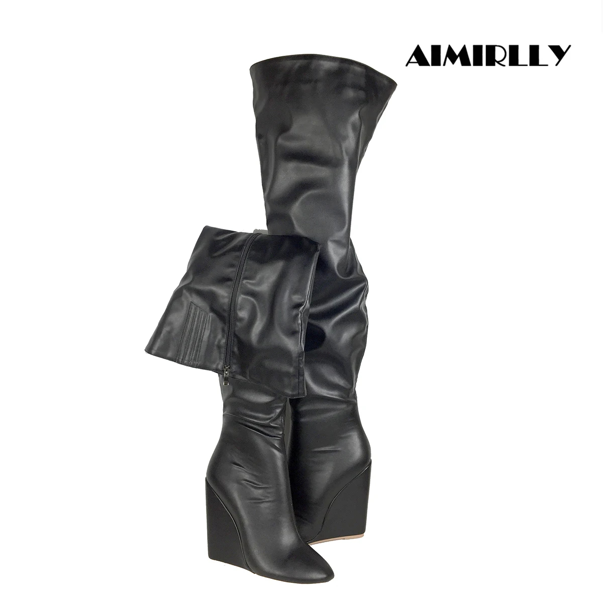 Schwarze Overknee-Stiefel für  – Sewing Zipper Bewertung und Preis