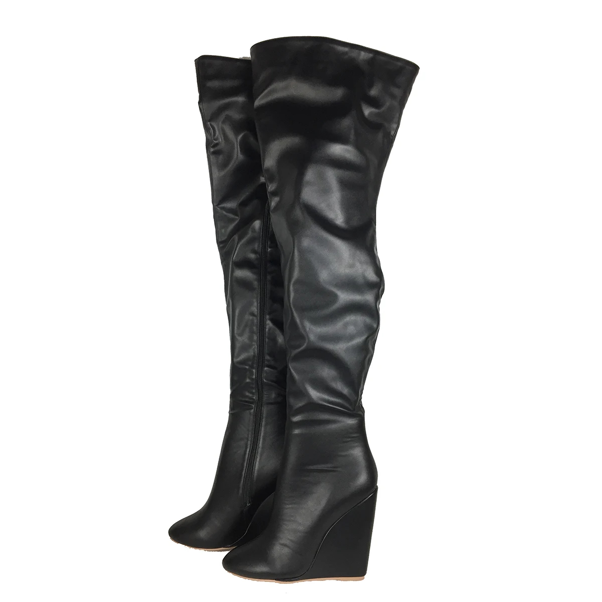 Schwarze Overknee-Stiefel für  – Sewing Zipper Bewertung und Preis