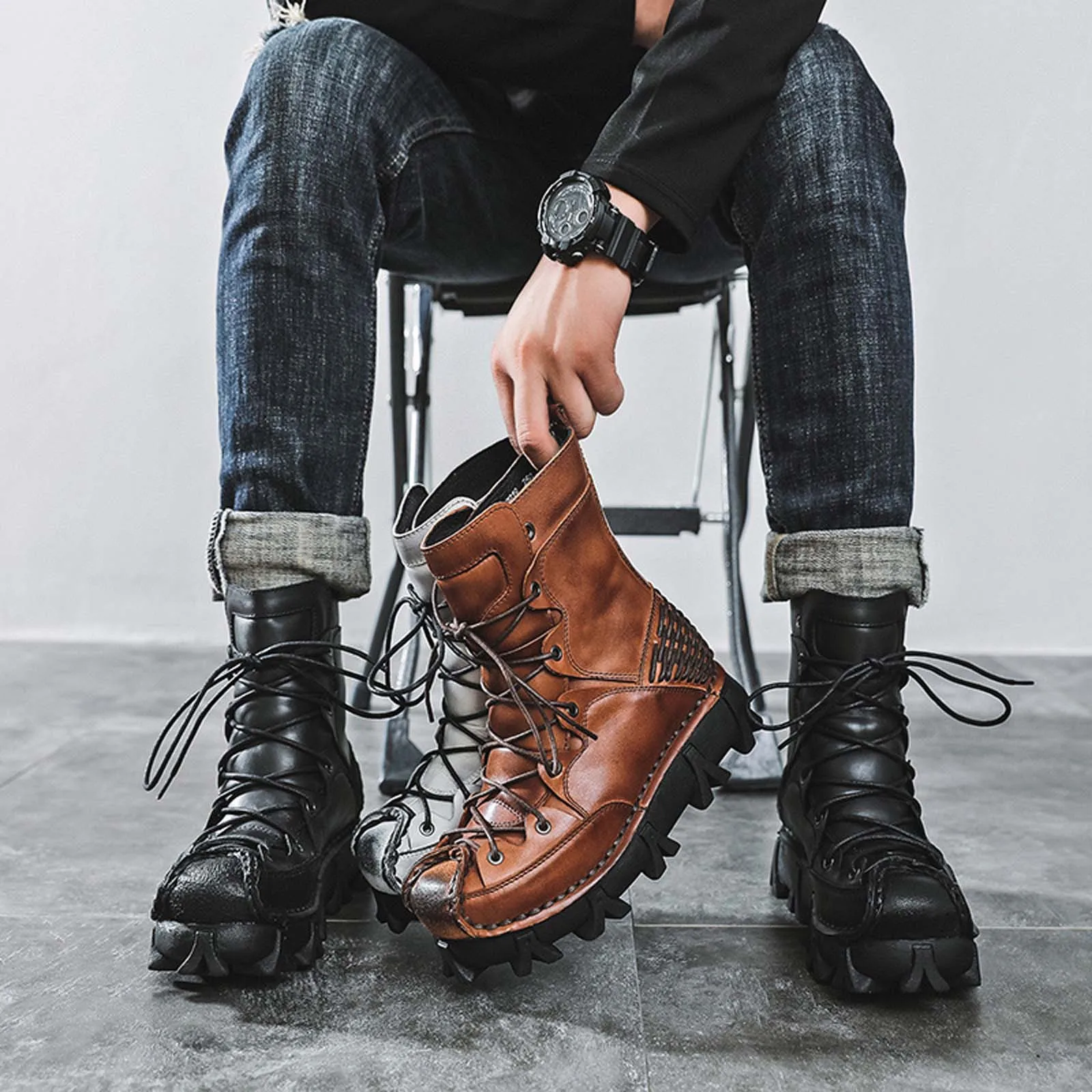 Modische Motorradstiefel aus e – Sewing Knit Bewertung und Preis