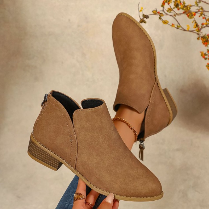 Damen-Stiefeletten, runde Zehe – Sewing Zipper Bewertung und Preis