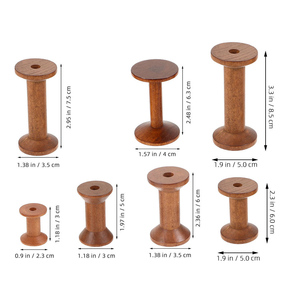 7-teiliges Holzspulen-Set, pla – Sewing Knit Bewertung und Preis